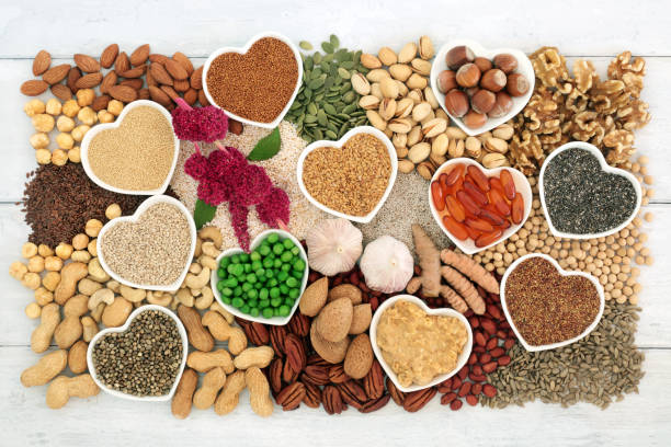Vegan Healthy Heart Food High in Essential Fatty Acids stock photo