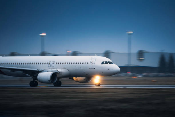 istock Airplane during take off on airport runway 1480274331