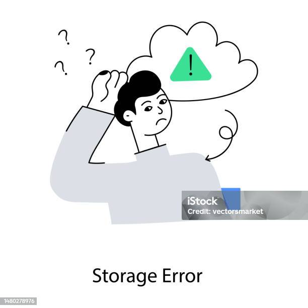 Error Stock Storage Error Stock Illustration - Download Image Now - Avatar, Cloud ...