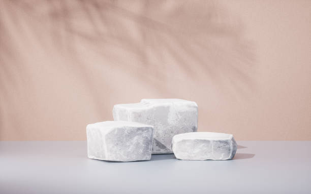 istock Rough stone stages, product show stand, 3d rendering. 1480280016