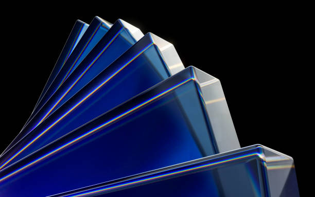 istock Glass geometries with dispersion colors, 3d rendering. 1480280065
