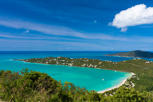 Elevated view of Magens Bay Beach, St. Thomas, United States Virgin Islands