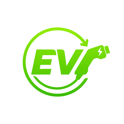 EV charging icon symbol, Electric vehicle charging, Charging point logo, Vector illustration.