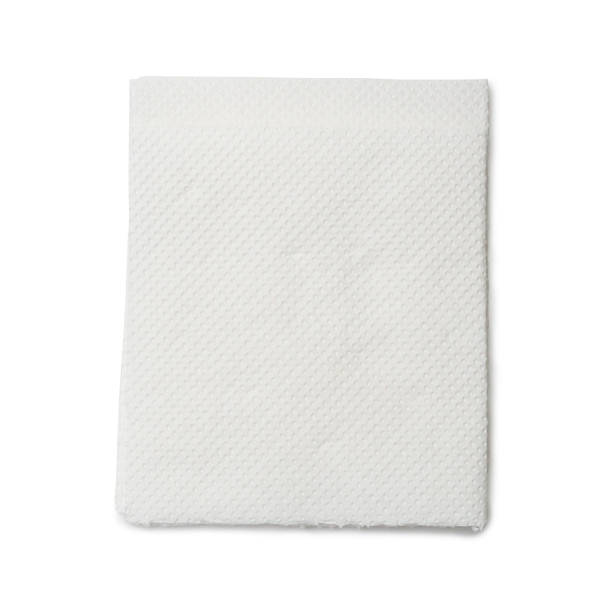 istock Two folded pieces of white tissue paper or napkin in stack isolated on white background with clipping path 1480294376