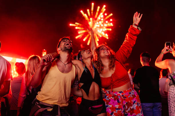 istock Ecstatic friends at festival 1480295253