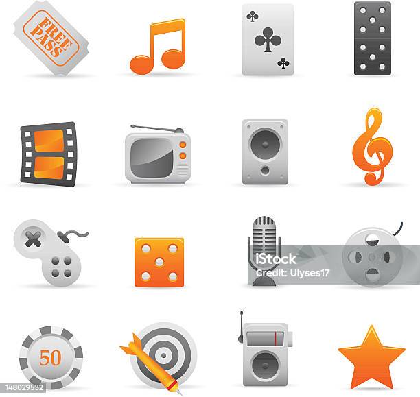 Yellow Entertainment Icons Stock Illustration - Download Image Now - Art And Craft, Arts Culture and Entertainment, Audio Equipment
