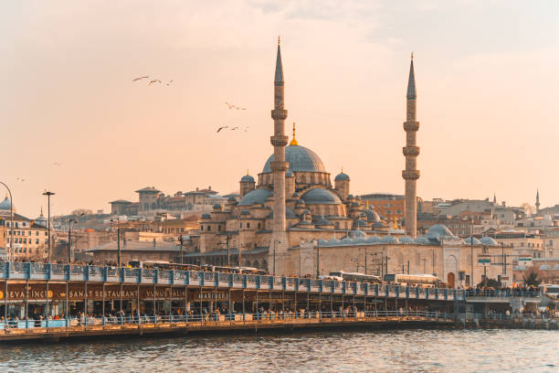 Night view of buildings along the Bosphorus Strait in Istanbul Night view of buildings along the Bosphorus Strait in Istanbul, Türkiye istanbul stock pictures, royalty-free photos & images
