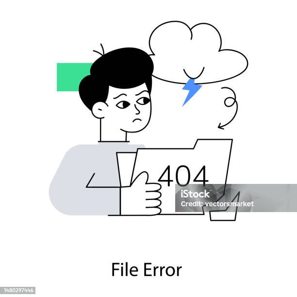 File Error Stock Illustration - Download Image Now - Avatar, File ...