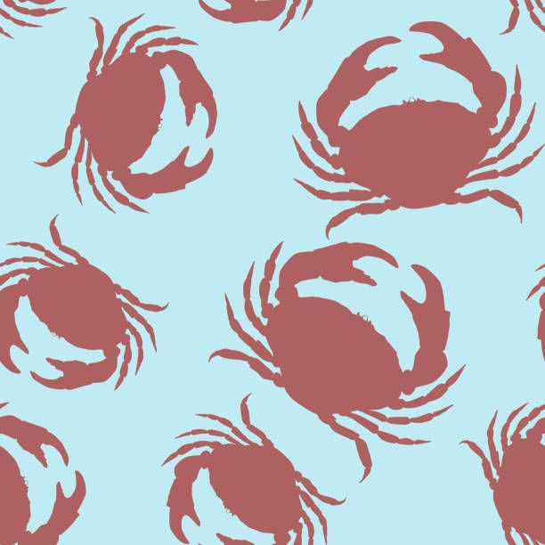istock Seamless watercolor sea pattern. Hand drawn crab. Vintage style illustration. Nautical elements. Hello sea. Nautical interior 1480300865