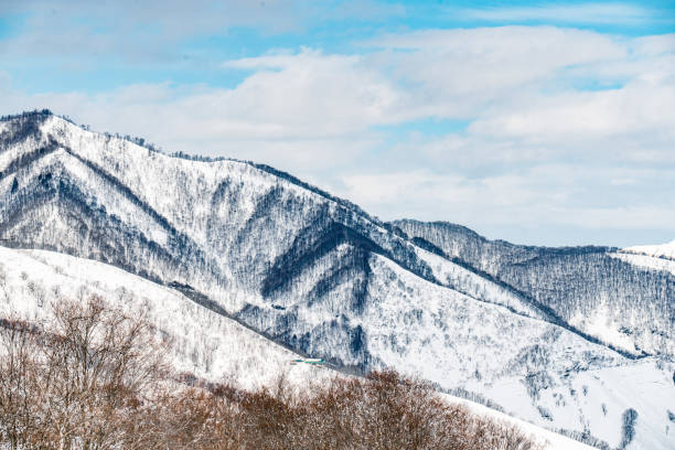 View of snowed Japanese Mountain , Hakuba Japan