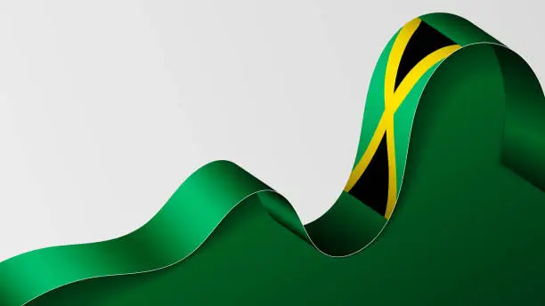 Vector illustration of EPS10 Vector Patriotic Background with the colors of the flag of Jamaica.