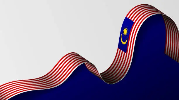 Vector illustration of EPS10 Vector Patriotic Background with Malaysia flag colors.