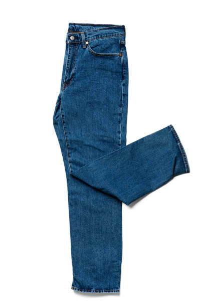 istock Blue jeans on a white background, view from above 1480314044