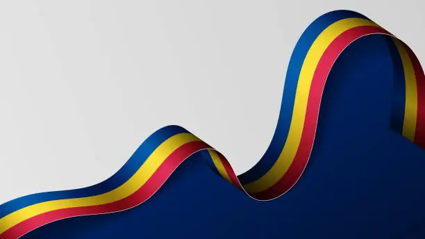 Vector illustration of EPS10 Vector Patriotic Background with Romania flag colors.