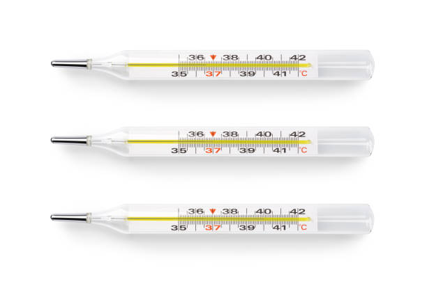 istock Mercury thermometer, isolated on a white background. Medical mercury thermometer. 1480316409