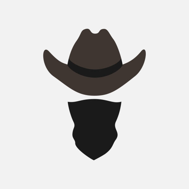 ilustraciones, imágenes clip art, dibujos animados e iconos de stock de cowboy - cowboy hat hat wild west black