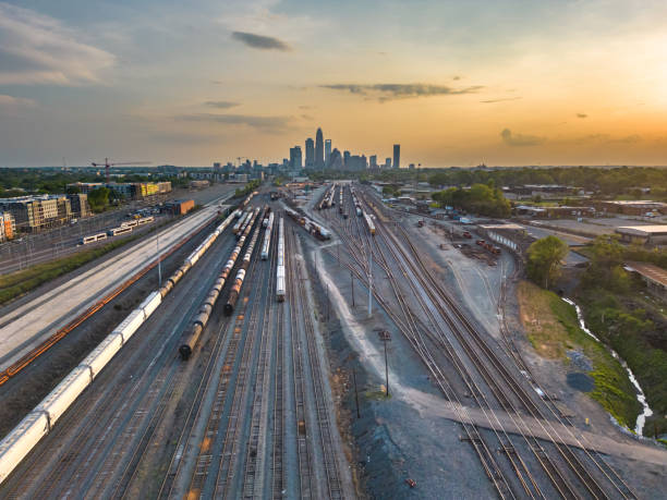 istock Railroad tracks and rail road yard in Charlotte NC 1480317721