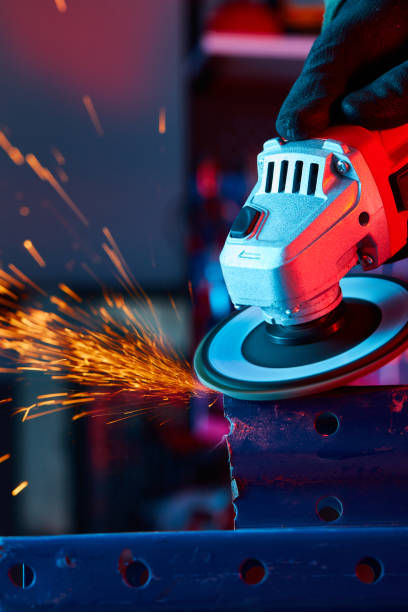 istock Worker Cutting Steel With Grinder 1480319096