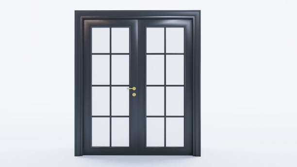 istock black closed door isolated on white background 1480320157