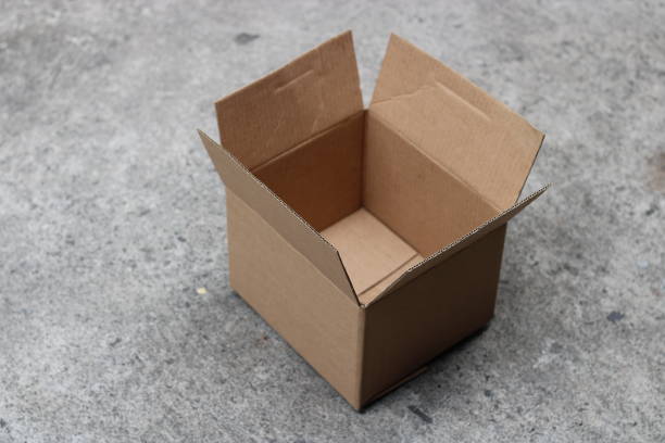photo of brown cardboard box open top