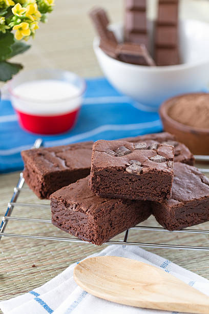 Baked Brownies stock photo