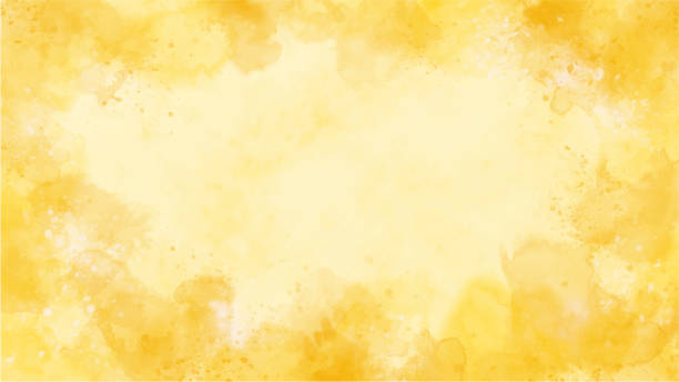 ilustraciones, imágenes clip art, dibujos animados e iconos de stock de acuarela de fondo abstracto amarillo - fondo-de-acuarela