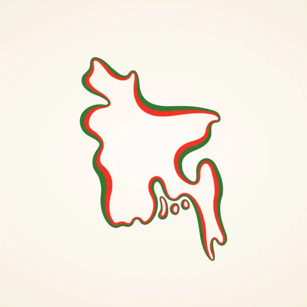 Vector illustration of Bangladesh - Outline Map