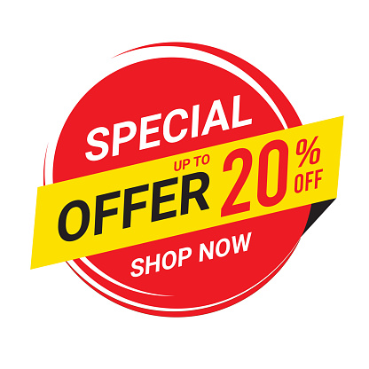 Special Offer logo, vector and  badges design. up to 20% off