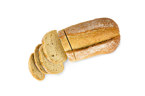 Freshly baked homemade bread isolated on a white background. Clipping path.
