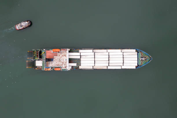 istock Aerial image of a Large RoRo (Roll on/off) Vehicle carrier 1480345837