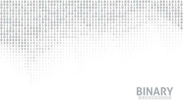 Digital background with binary code by ones and zeros Digital background with binary code by ones and zeros. Simple vector graphic pattern light grey color code stock illustrations
