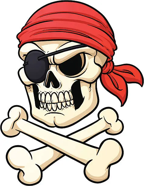 Vector illustration of Pirate skull