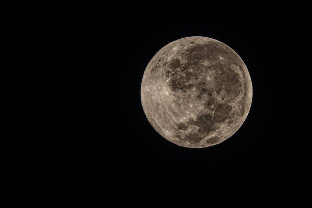 Super full moon with dark background. Horizontal Photography.
