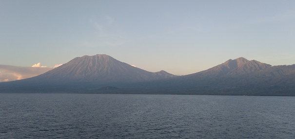 The silhouete of Mount Agung in the early morning makes an amazing shape