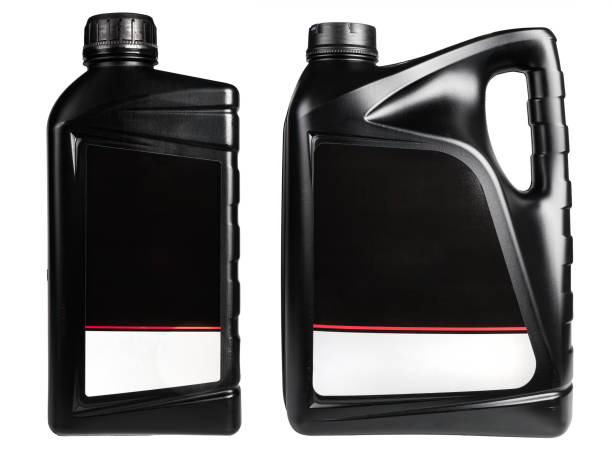 istock Closeup of two black plastic containers isolated on white background 1480358685
