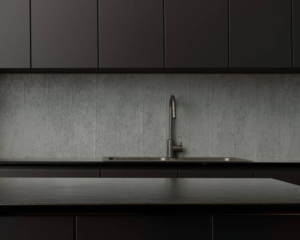 istock Black and concrete contemporary kitchen 3d 1480377435