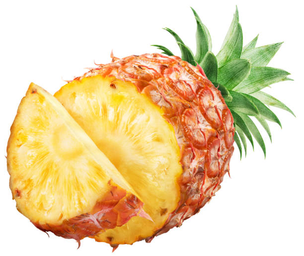 istock Sliced pineapple fruit and pineapple fruit slice isolated on white background. File contains clipping path. 1480377925