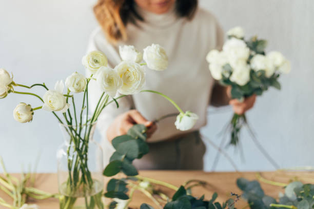 Woman Working in a Flower Shop