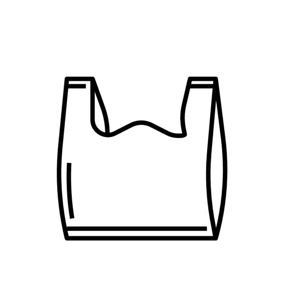 Vector illustration of Naylon torba simgesi. Geri dönüşüm torbası.