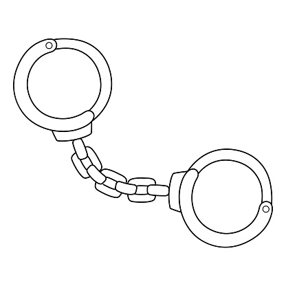 Animation Handschellen Handschellen Isolierte Malvorlage Für Kinder Stock Vektor Art und mehr ...