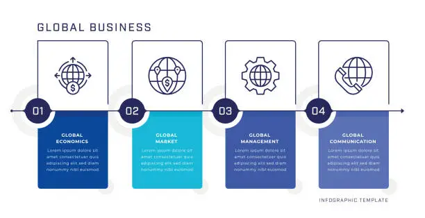 Vector illustration of Global Business Infographic Design Template