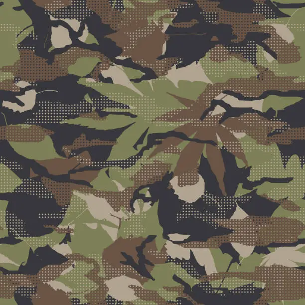 Vector illustration of Seamless camouflage dots pattern wallpaper background