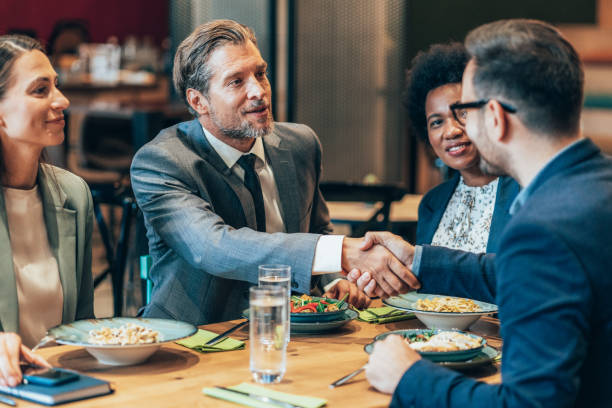 istock Business handshake at the restaurant 1480397102
