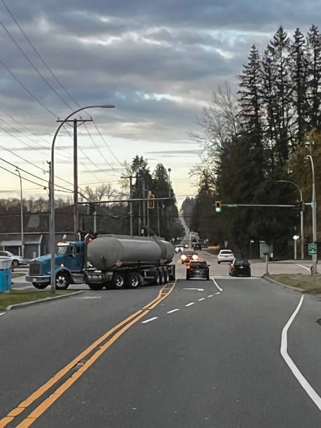 Fuel Truck Delivery stock photo