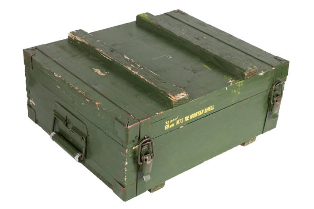 istock Ammunition crate green color for artillery shells 1480422996