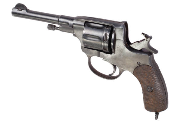 istock Cocked russian revolver isolated on a white 1480424158