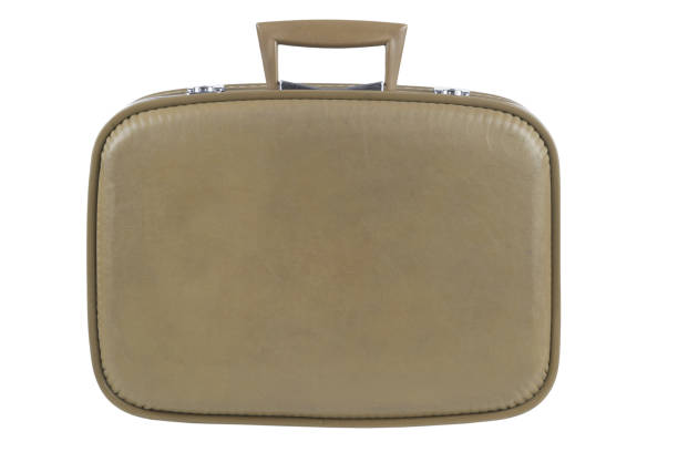 istock Vintage blue suitcase isolated on white background. 1480424317