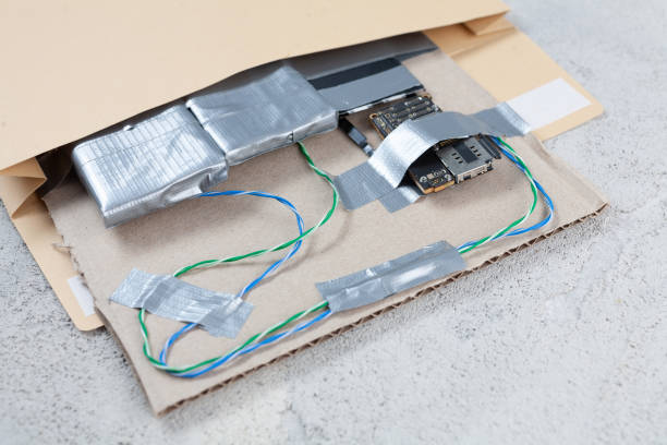istock Mail bomb IED - Improvised Explosive Device with c4 and cell phone module in envelope 1480424323