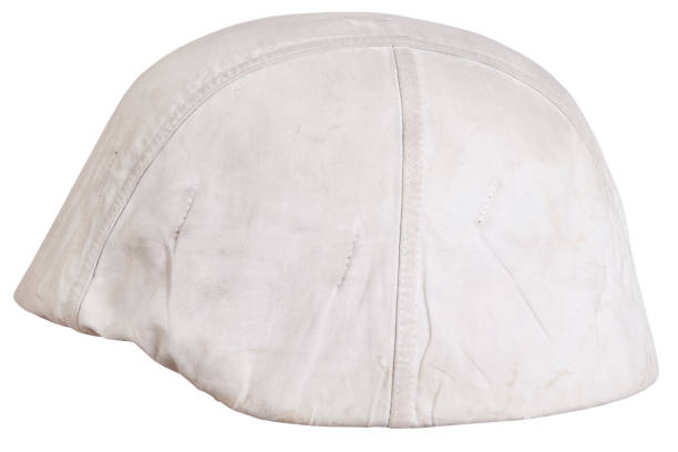 istock army helmet with white camouflage cover, type winter. Isolated on white background 1480424327