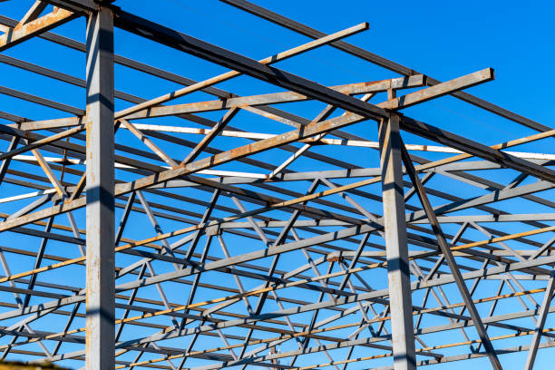 istock Metal frame of building under construction 1480435777